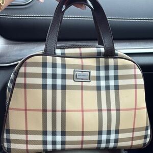 Burberry Beige and Black Plaid Tote